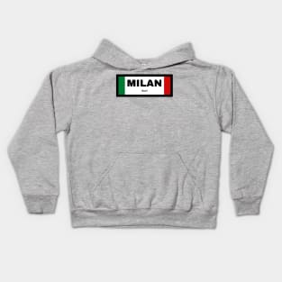 Milan City in Italian Flag Kids Hoodie